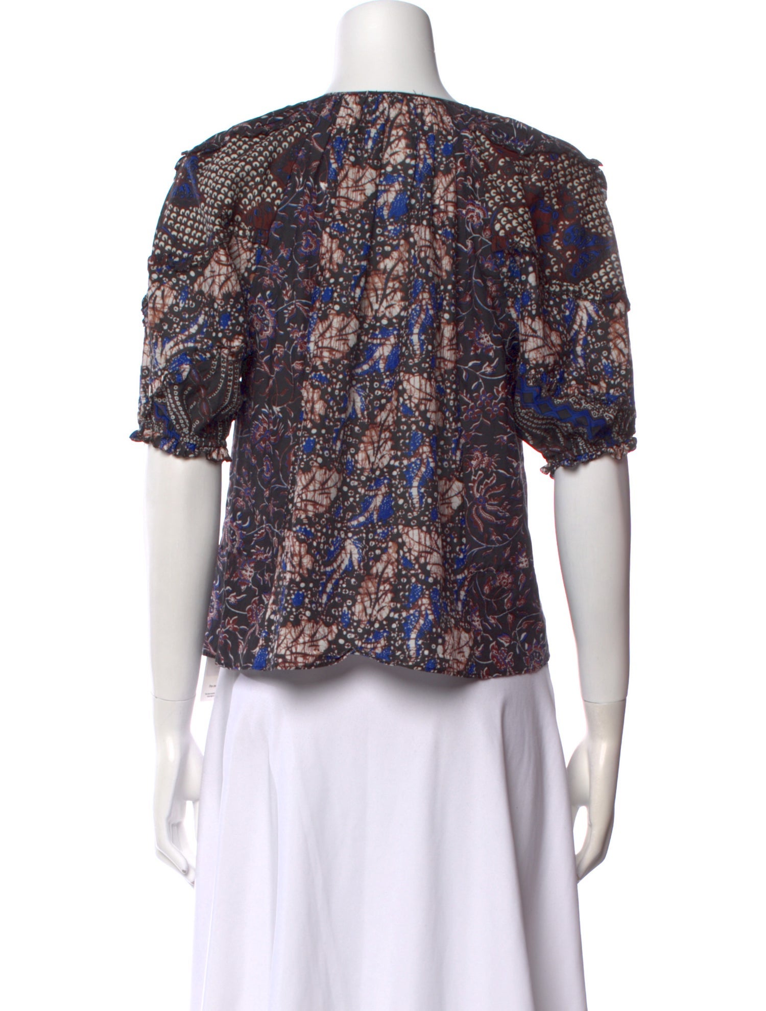 Ulla Johnson Printed Crew Neck Blouse